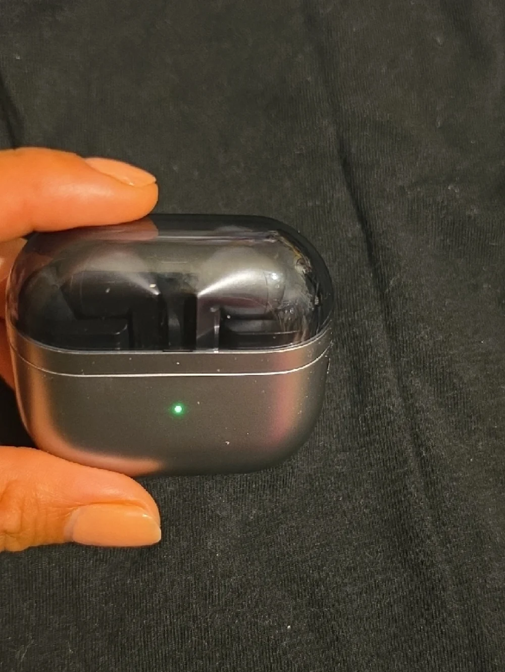 Samsung Silver True Wireless Earbud Charging Case with Clear Top